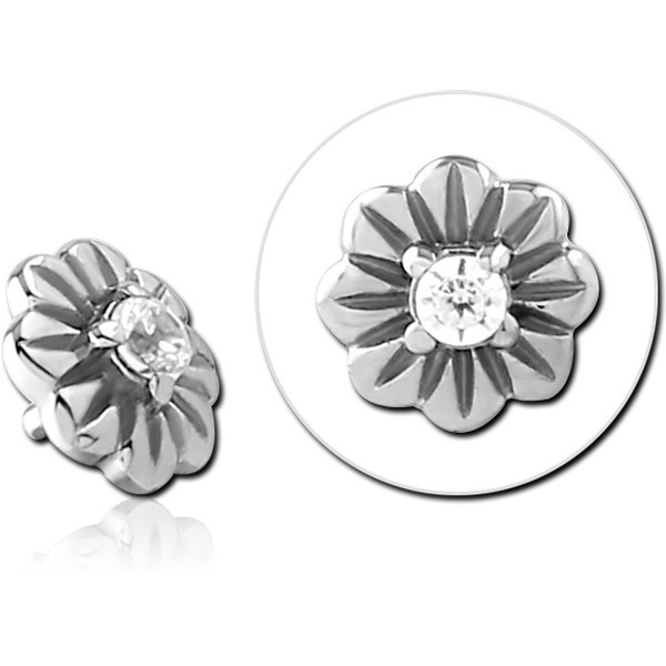 SURGICAL STEEL JEWELED MICRO ATTACHMENT FOR 1.2MM INTERNALLY THREADED PINS