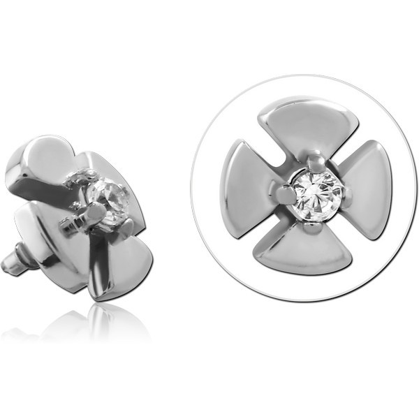 SURGICAL STEEL JEWELED MICRO ATTACHMENT FOR 1.2MM INTERNALLY THREADED PINS