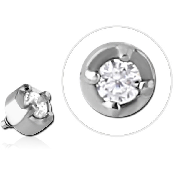 316L SURGICAL STEEL JEWELED MICRO ATTACHMENT FOR 1.2MM INTERNALLY THREADED PINS