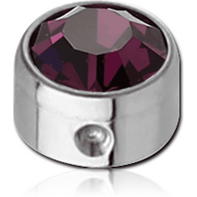 SURGICAL STEEL SWAROVSKI CRYSTAL JEWELED DISC FOR BALL CLOSURE RING