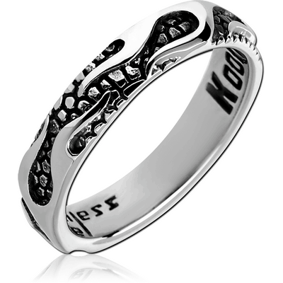 SURGICAL STEEL KOOL KATANA RING - FLAMES
