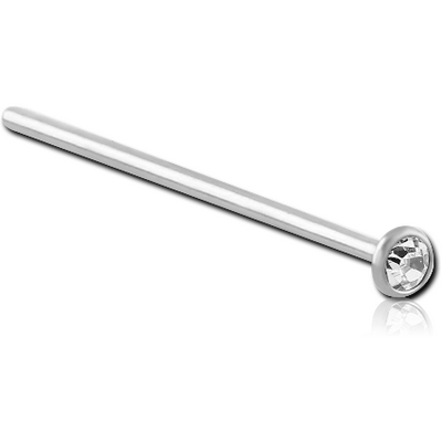 SURGICAL STEEL SWAROVSKI CRYSTAL JEWELLED STRAIGHT NOSE STUD 19MM