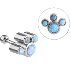 SURGICAL STEEL OPAL JEWELEDTRAGUS BARBELL