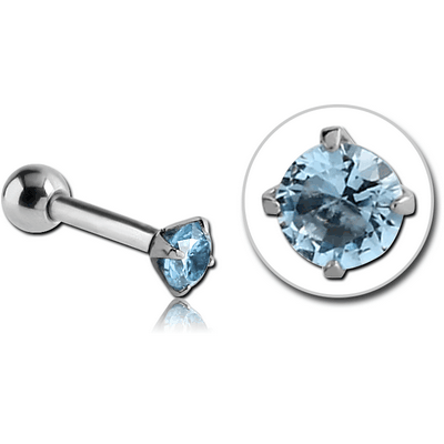 SURGICAL STEEL ROUND PRONG SET JEWELLED TRAGUS MICRO BARBELL