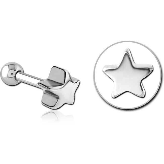 SURGICAL STEEL STAR TRAGUS MICRO BARBELL