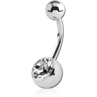 SURGICAL STEEL SWAROVSKI CRYSTAL JEWELLED MICRO NAVEL BANANA