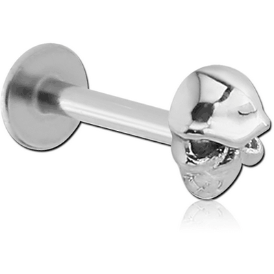 SURGICAL STEEL MICRO LABRET WITH ATTACHMENT - SKULL