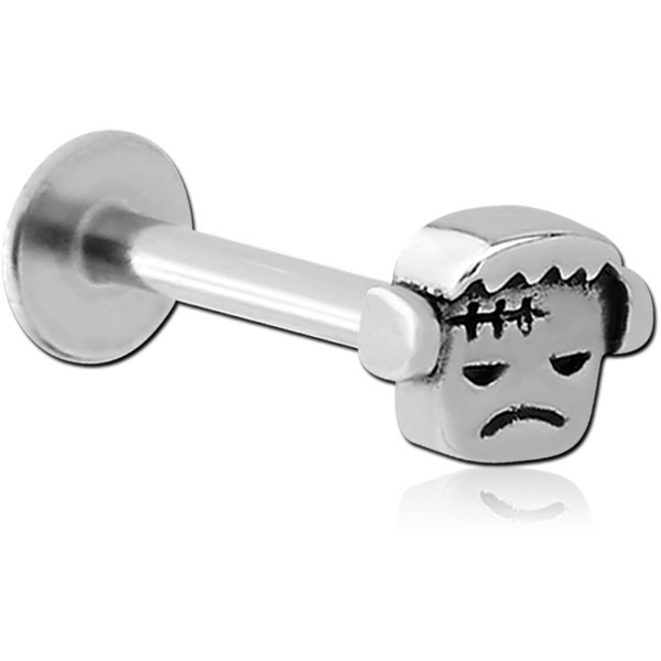 SURGICAL STEEL MICRO LABRET WITH ATTACHMENT - FRANKENSTEIN