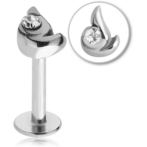 SURGICAL STEEL MICRO LABRET WITH JEWELLED ATTACHMENT