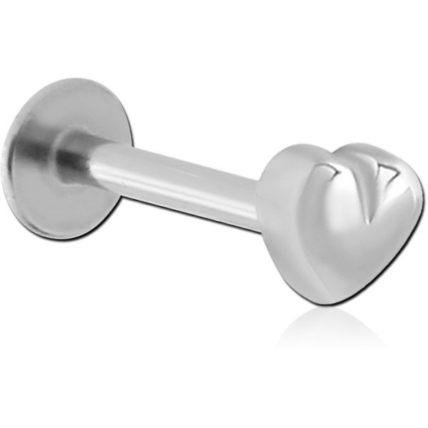 SURGICAL STEEL MICRO LABRET WITH ATTACHMENT - HEART