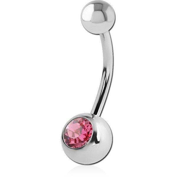 SURGICAL STEEL PREMIUM CRYSTAL JEWELLED MICRO NAVEL BANANA