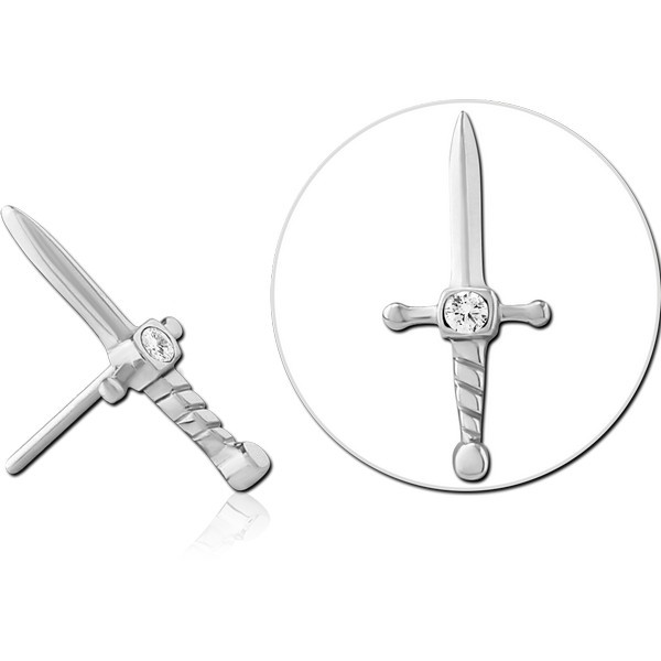 SURGICAL STEEL JEWELED THREADLESS ATTACHMENT