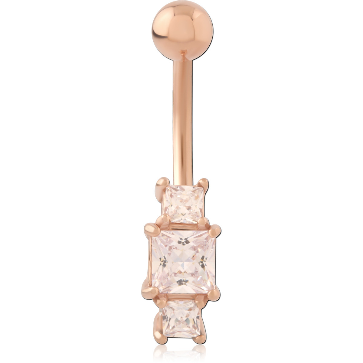 316L ROSE GOLD PVD COATED SURGICAL STEEL NAVEL BANANA