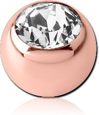 ROSE PVD COATED SURGICAL STEEL VALUE CRYSTAL JEWELED BALL