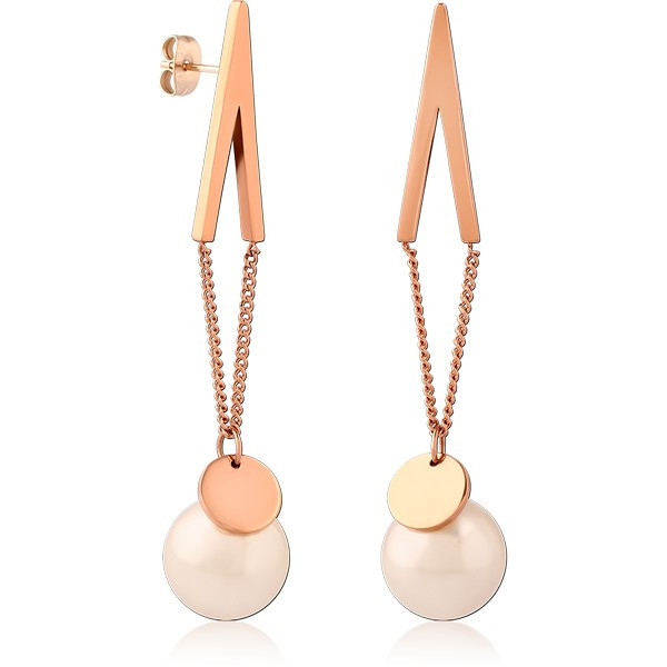 ROSE GOLD PVD COATED SURGICAL STEEL EAR STUDS PAIR