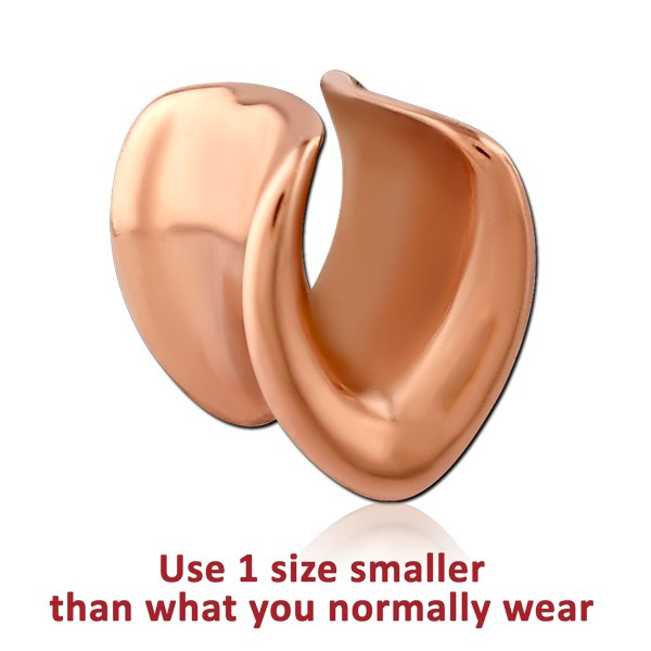 ROSE GOLD PVD COATED SURGICAL STEEL HALF TUNNEL