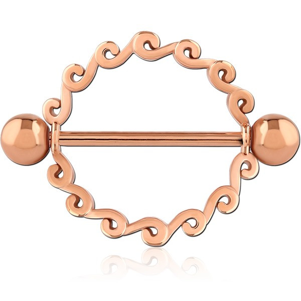 ROSE GOLD PVD COATED SURGICAL STEEL JEWELED NIPPLE SHIELD