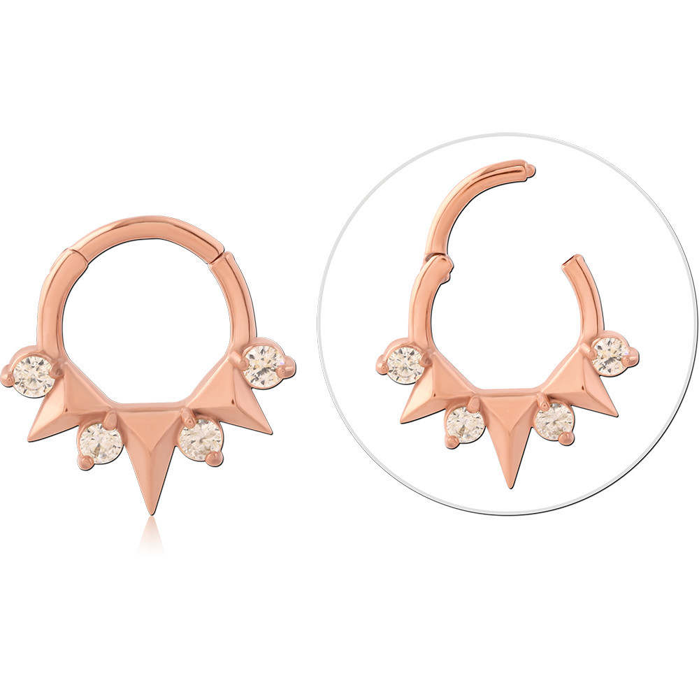 316L ROSE GOLD PVD COATED SURGICAL STEEL HINGE SEGMENT RING