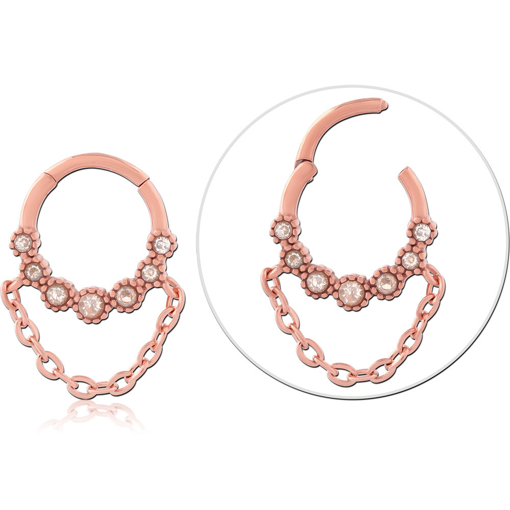 316L ROSE GOLD PVD COATED SURGICAL STEEL HINGE SEGMENT RING