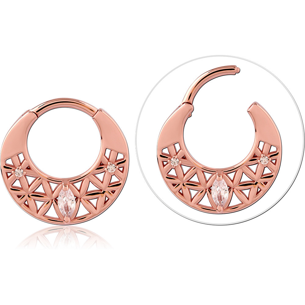 ROSE GOLD PLATED STERLING SILVER 925 JEWELED MULTI PURPOSE CLICKER
