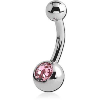 SURGICAL STEEL JEWELLED MINI NAVEL BANANA