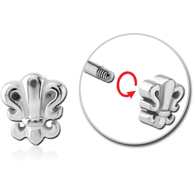 SURGICAL STEEL THREADED ATTACHMENT-FLEUR DE LIS