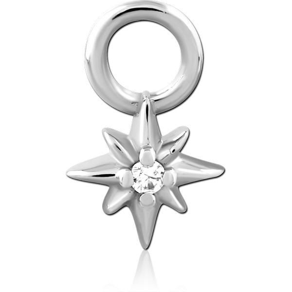 SURGICAL STEEL JEWELED CHARM