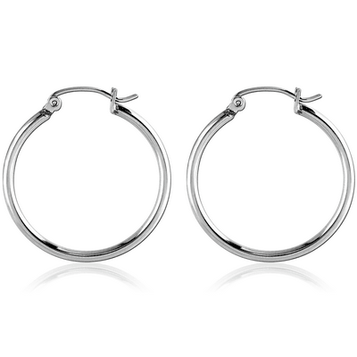 SURGICAL STEEL WIRE HOOP EARRINGS - ROUND