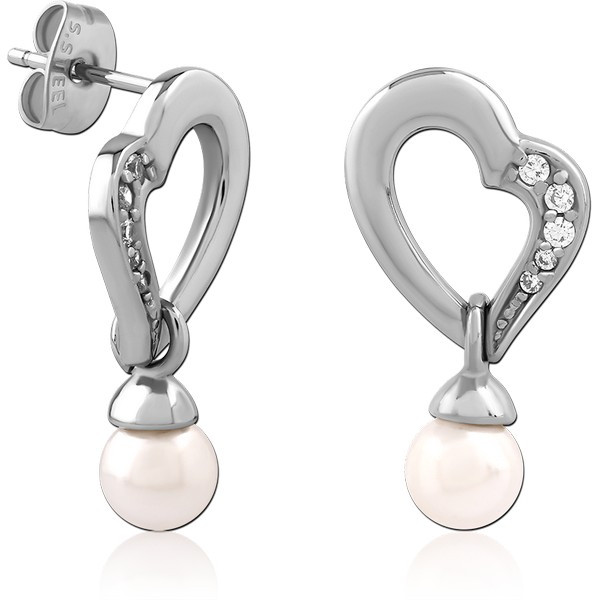 SURGICAL STEEL JEWELED EAR STUDS PAIR