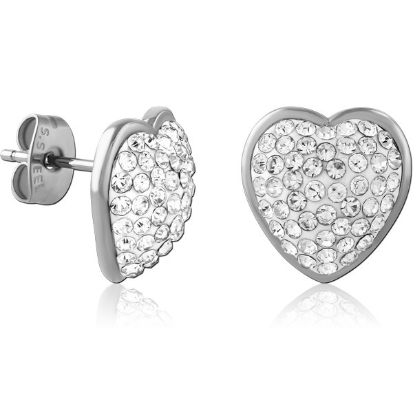 SURGICAL STEEL JEWELED EAR STUDS PAIR