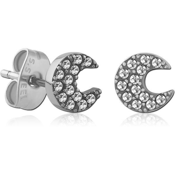SURGICAL STEEL JEWELED EAR STUDS PAIR