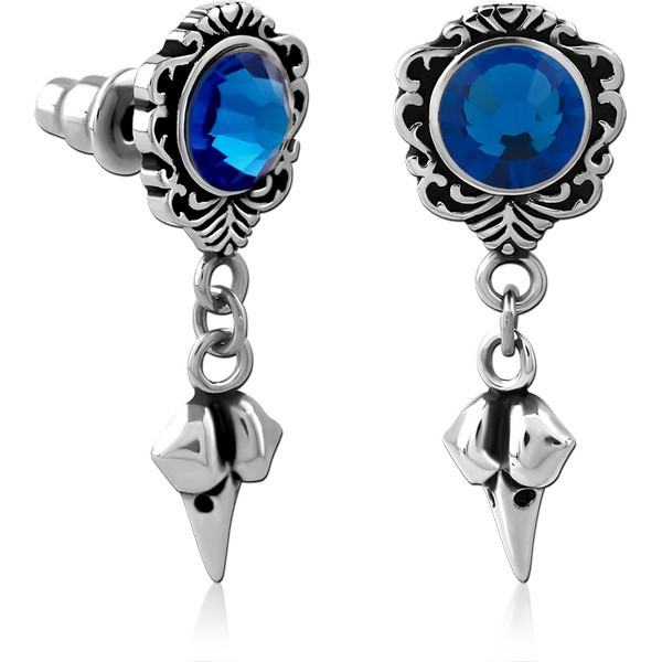 SURGICAL STEEL JEWELED EAR STUDS PAIR