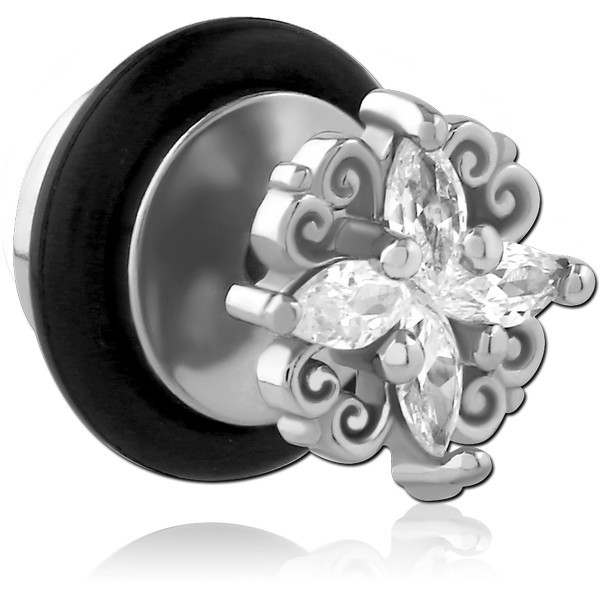 SURGICAL STEEL JEWELED FAKE PLUG