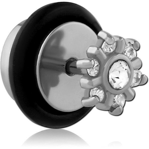 SURGICAL STEEL JEWELED FAKE PLUG