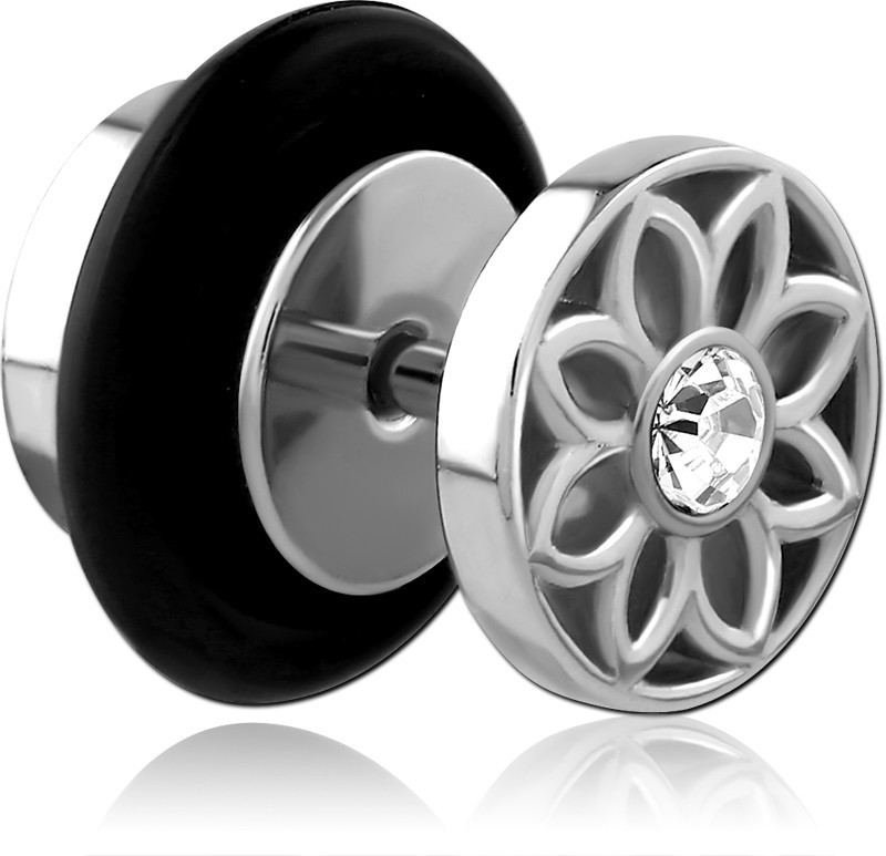 316L SURGICAL STEEL JEWELED FAKE PLUG