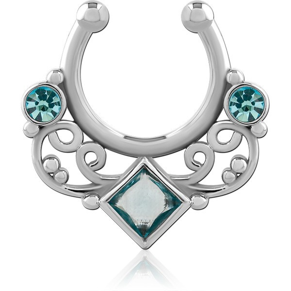 SURGICAL STEEL JEWELED FAKE SEPTUM RING