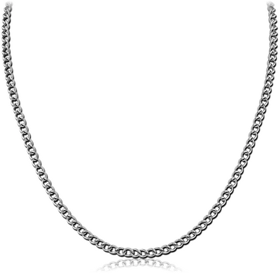 STAINLESS STEEL CURB NECK CHAIN 45CMS