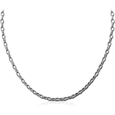 STAINLESS STEEL OVAL ROLLO NECK CHAIN 45CMS*2.6MM