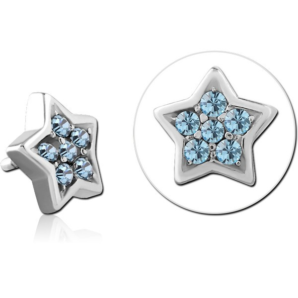 SURGICAL STEEL JEWELLED PUSH FIT ATTACHMENT FOR BIOFLEX INTERNAL LABRET