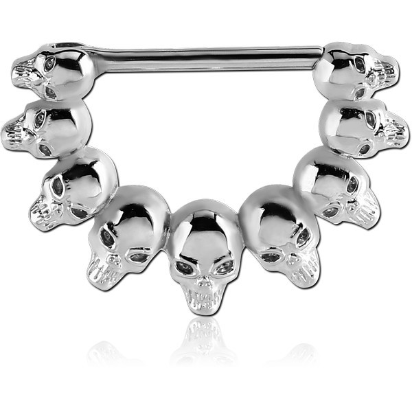 SURGICAL STEEL NIPPLE CLICKER - SKULLS