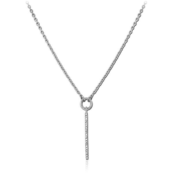 SURGICAL STEEL JEWELLED NECKLACE WITH PENDANT