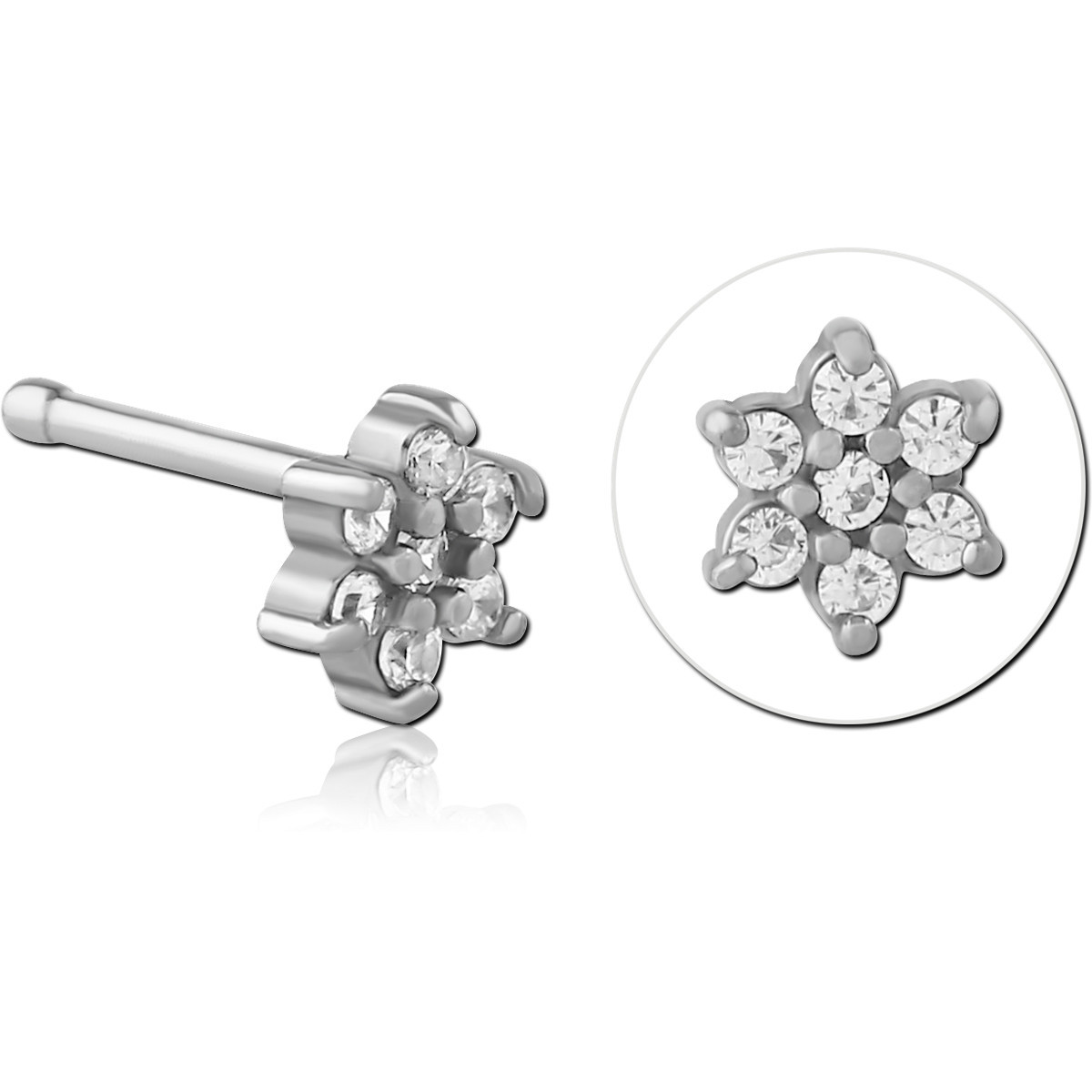 SURGICAL STEEL BONE JEWELED NOSE STUD