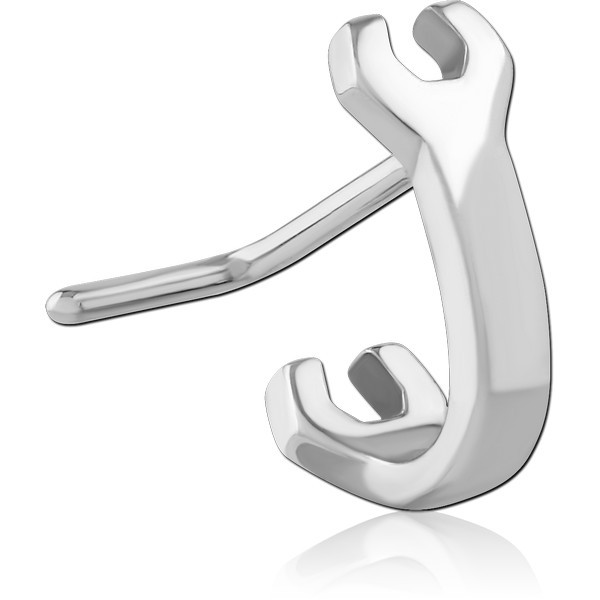 SURGICAL STEEL 90 DEGREE WRAP AROUND NOSE STUD