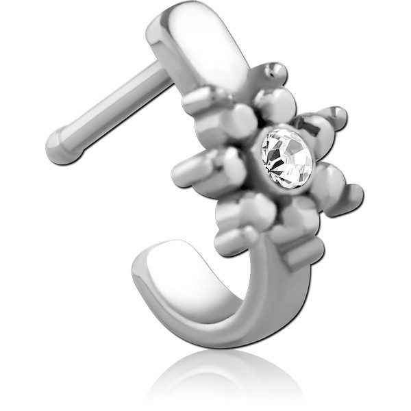 SURGICAL STEEL JEWELED WRAP AROUND NOSE BONE