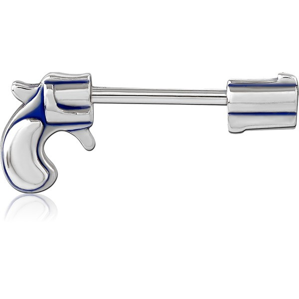 SURGICAL STEEL NIPPLE BAR - GUN