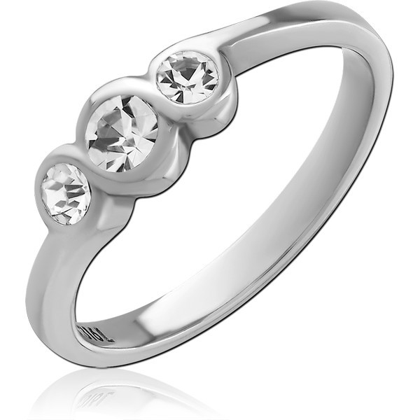 SURGICAL STEEL JEWELED RING