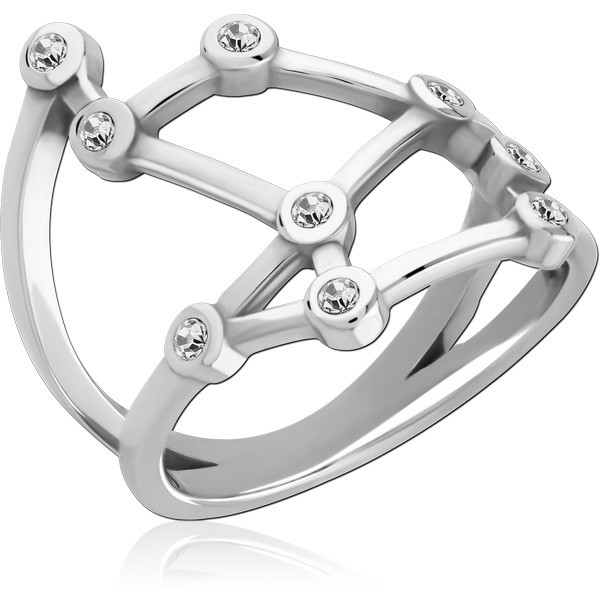 SURGICAL STEEL JEWELED RING