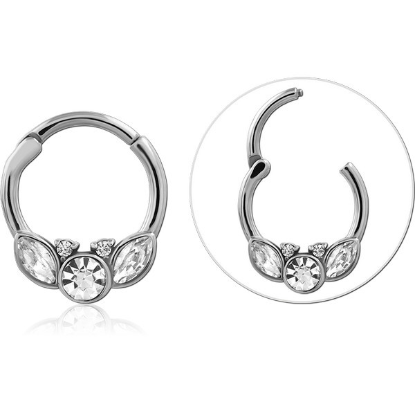 SURGICAL STEEL JEWELED HINGED SEGMENT RING
