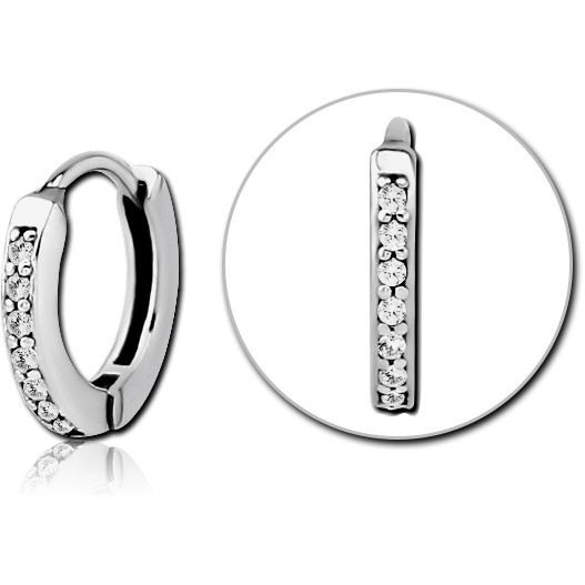 316L SURGICAL STEEL JEWELED MULTI PURPOSE HUGGIE PIERCING