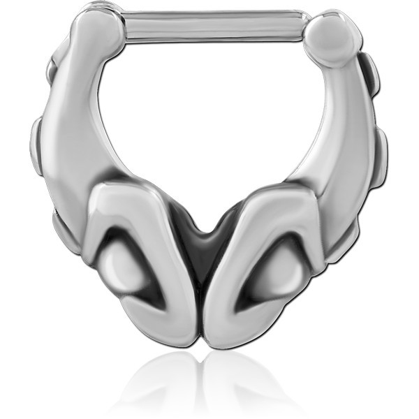 SURGICAL STEEL HINGED SEPTUM CLICKER